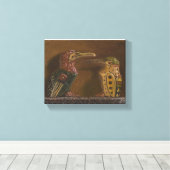 アンティーク彫刻の鳥 キャンバスプリント (インサイチュ (ウッドフロア))