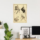 アンティーク忍者&サムライマンガby葛飾北佐 ポスター (ホームオフィス)