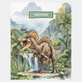 アンティーク恐竜パーソナライズされた毛布ボーイズギフト フリースブランケット (正面)