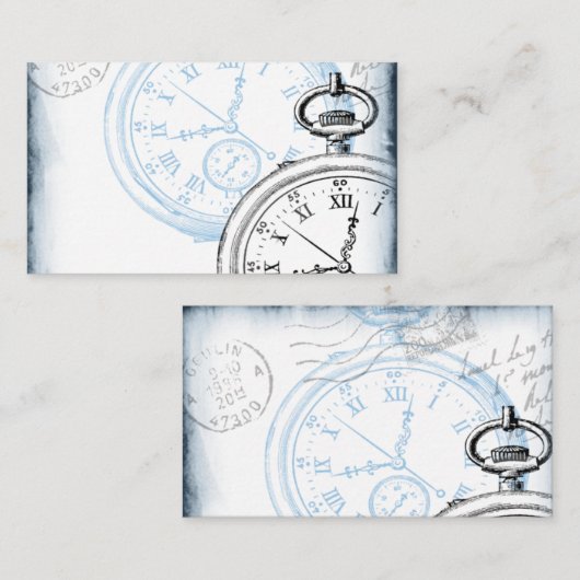 アンティーク懐中時計丁時機 名刺 (正面/裏面)