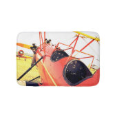 アンティーク戦闘機の二面赤い飛行機 バスマット (正面)