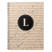 アンティーク手紙モノグラム作家の古書 ノートブック (正面)