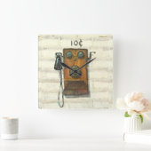 アンティーク払い電話の時計 スクエア壁時計 (ホーム)