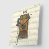 アンティーク払い電話の時計 スクエア壁時計 (傾斜)