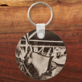 アンティーク探し馬写真 キーホルダー (正面)