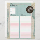 アンティーク文字レシピ挿入 (正面/裏面)