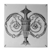 アンティーク新古典Urn Transferware Repro タイル (正面)