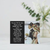 アンティーク新年の挨拶ファンシー連祝合 シーズンポストカード (スタンド正面)