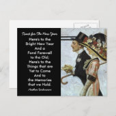 アンティーク新年の挨拶ファンシー連祝合 シーズンポストカード (正面/裏面)