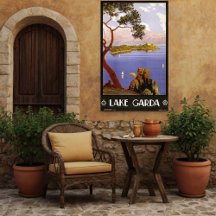 アンティーク旅行ポスターガルダ湖イタリア1920