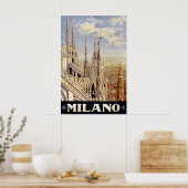 アンティーク旅行ポスターミラノイタリア1920 ポスター (キッチン)