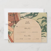 アンティーク日本のきもの竹結婚の 出欠カード (正面)