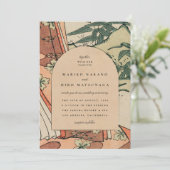 アンティーク日本のきもの竹結婚の 招待状 (スタンド正面)