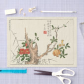 アンティーク日本のの切り離し又は贈与のための花 薄葉紙 (クラフト)