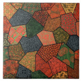 アンティーク日本のの花離れ，幾何フローラ タイル (正面)