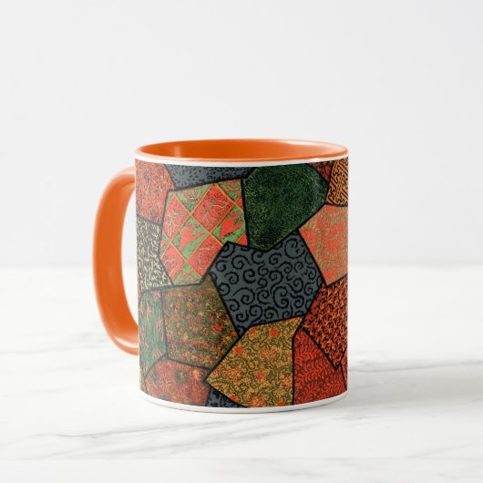 アンティーク日本のの花離れ,幾何フローラ マグカップ (正面左)