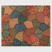 アンティーク日本のの花離れ，幾何フローラ ラッピングペーパー (フラット)