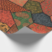 アンティーク日本のの花離れ，幾何フローラ ラッピングペーパー (角)