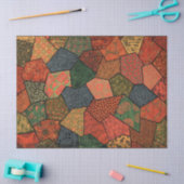 アンティーク日本のの花離れ，幾何フローラ 薄葉紙 (クラフト)