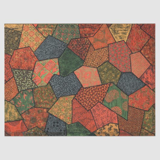 アンティーク日本のの花離れ，幾何フローラ 薄葉紙 (正面)