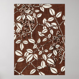 アンティーク日本のウッドブロックバンブプリント ポスター