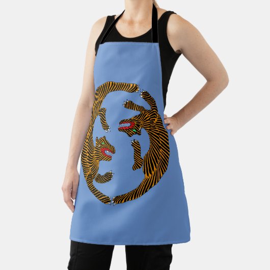 アンティーク日本のフォークアートタイガース エプロン (インサイチュ)