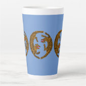 アンティーク日本のフォークアートタイガース カフェラテマグ (正面)