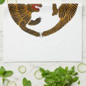 アンティーク日本のフォークアートタイガース キッチンタオル (折り畳み)