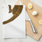 アンティーク日本のフォークアートタイガース キッチンタオル (四つ折り)