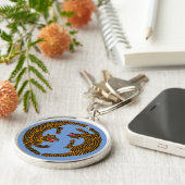 アンティーク日本のフォークアートタイガース キーホルダー (側面)