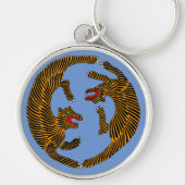 アンティーク日本のフォークアートタイガース キーホルダー (正面)