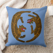 アンティーク日本のフォークアートタイガース クッション (ブランケット)