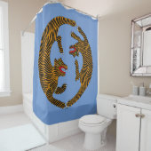 アンティーク日本のフォークアートタイガース シャワーカーテン (インサイチュ)