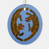 アンティーク日本のフォークアートタイガース セラミックオーナメント (左)