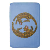 アンティーク日本のフォークアートタイガース バスマット (正面縦)