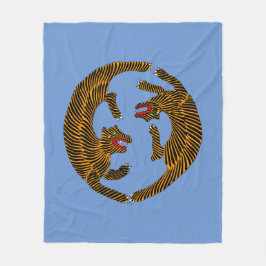 アンティーク日本のフォークアートタイガース フリースブランケット