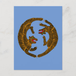 アンティーク日本のフォークアートタイガース ポストカード