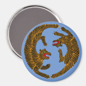 アンティーク日本のフォークアートタイガース マグネット (正面/裏面)