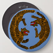 アンティーク日本のフォークアートタイガース 缶バッジ (正面&裏面)