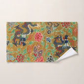 アンティーク日本のフローラプリント バスタオルセット (ハンドタオル)