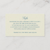 アンティーク日本のブルーさくらんぼブロッサムギフト エンクロージャーカード (裏面)