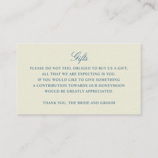 アンティーク日本のブルーさくらんぼブロッサムギフト エンクロージャーカード (裏面)