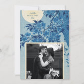 アンティーク日本のブルーさくらんぼブロッサム写真 セーブザデート (正面)