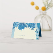 アンティーク日本のブルーさくらんぼブロッサム空白の プレイスカード (正面)