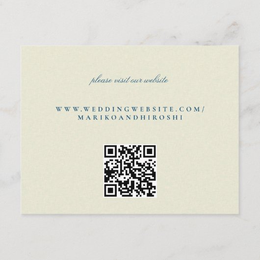 アンティーク日本のブルーさくらんぼブロッサム エンクロージャーカード (裏面)