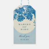 アンティーク日本のブルーさくらんぼブロッサム ギフトタグ (正面)