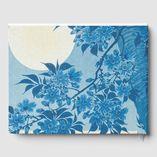 アンティーク日本のブルーさくらんぼブロッサム ゲストブック (裏面)