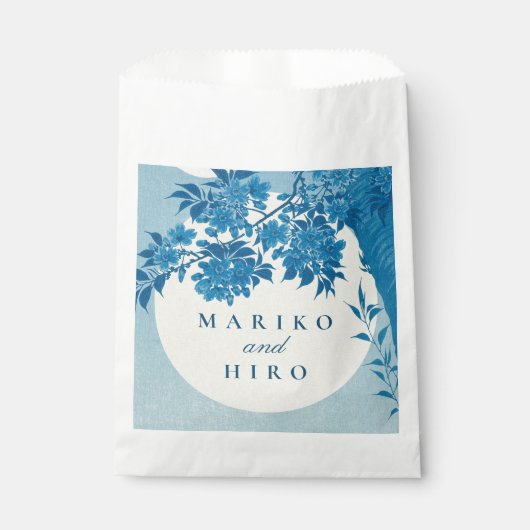 アンティーク日本のブルーさくらんぼブロッサム フェイバーバッグ (正面)