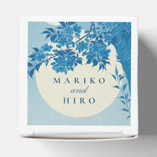 アンティーク日本のブルーさくらんぼブロッサム フェイバーボックス (上部)