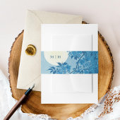 アンティーク日本のブルーさくらんぼブロッサム 招待状ベリーバンド